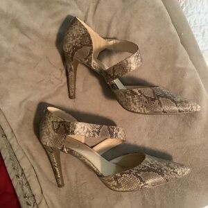 Snakeskin heels.